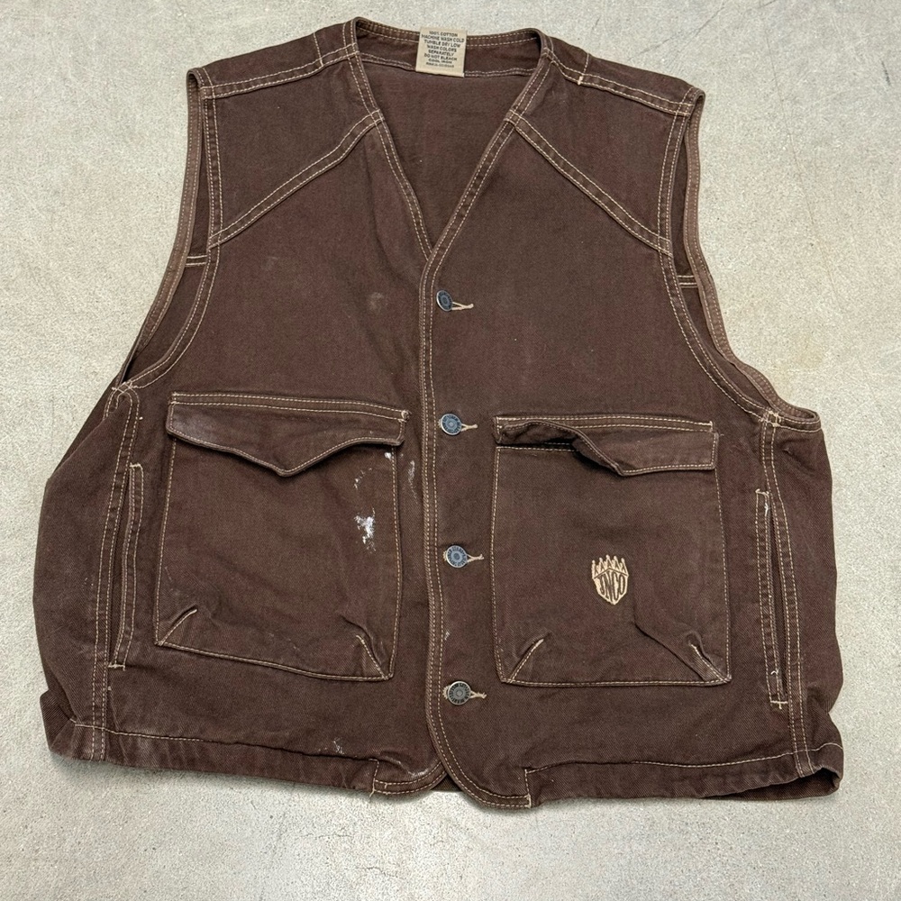 Vintage Y2K JNCO Denim/Cotton Vest Size Medium Pockets Skater Grunge